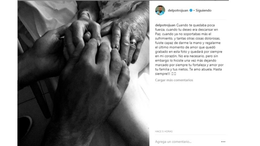 La emotiva despedida de Del Potro a su abuela